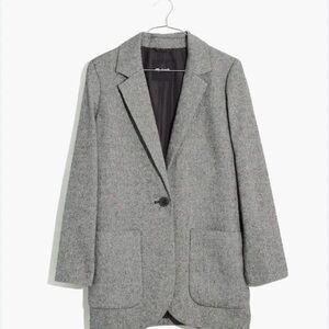 Madewell Herringbone Larsen Single-Button Tailored Blazer